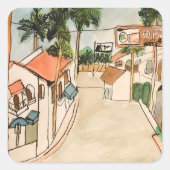 Altstadt La Quinta Quadratischer Aufkleber (Vorderseite)