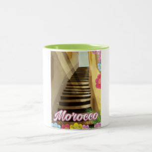 Altstadt Marokko Reiseplakat Zweifarbige Tasse