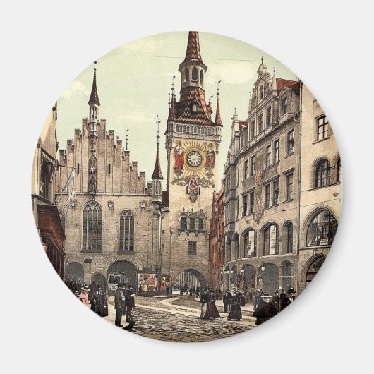 Altstadt, München, Bayern, Deutschland prachtvoll Magnet (Vorne)