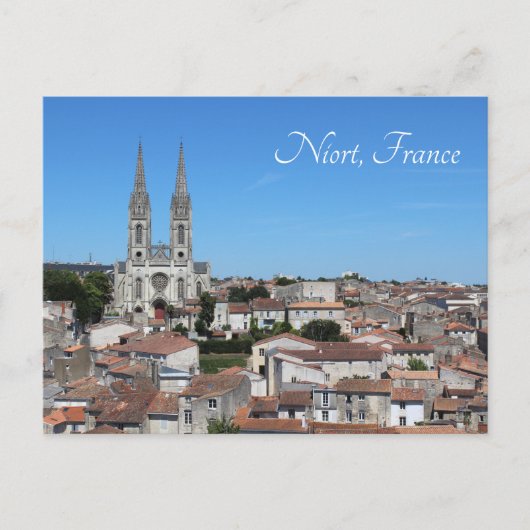 Altstadt Niort Skyline, Frankreich Postkarte (Vorderseite)
