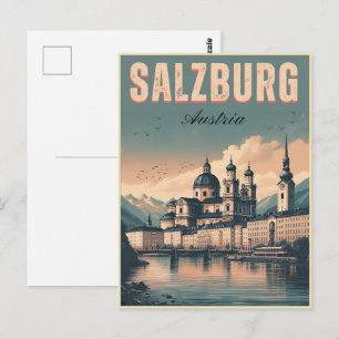 Altstadt Österreich Hauptstadt Salzburg Skyline Postkarte
