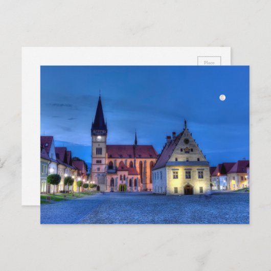 Altstadt Platz in Bardejov, Slowakei, HDR. Postkarte (Vorne/Hinten)