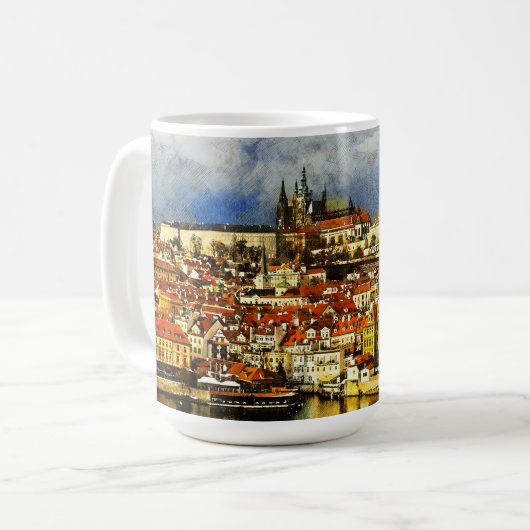 Altstadt Prag (Praha) von Bridge Tower Kaffeetasse (Vorderseite Links)