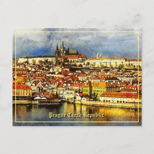 Altstadt Prag (Praha) von Bridge Tower Postcard Postkarte (Vorderseite)