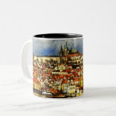 Altstadt Prag (Praha) von Bridge Tower Zweifarbige Tasse (Vorderseite Links)
