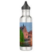 Altstadt und Belfischer Turm am Abend in Brügge Edelstahlflasche (Links)
