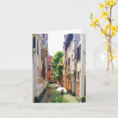 Altstadt Venedig Kanal, romantische Italien Szene Karte (Gelbe Blume)