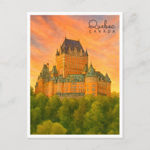 Altstadt von Quebec City Kanada Aquarell Feiertagspostkarte