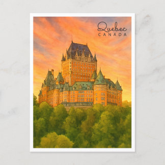 Altstadt von Quebec | Kanada Wasserfarbe Feiertagspostkarte