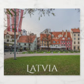 Altstadt von Riga im Herbst Bierflaschenetikett (Einzelnes Label)