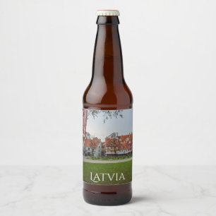 Altstadt von Riga im Herbst Bierflaschenetikett