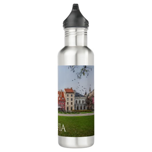Altstadt von Riga im Herbst Edelstahlflasche (Rechts)