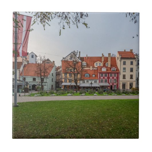 Altstadt von Riga im Herbst Fliese (Vorderseite)