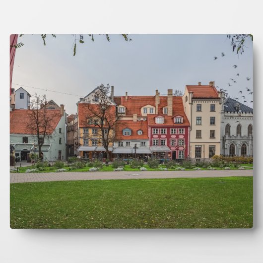Altstadt von Riga im Herbst Fotoplatte (Vorderseite)