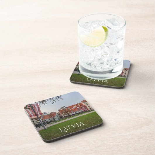 Altstadt von Riga im Herbst Getränkeuntersetzer (Rechte Seite)