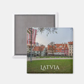 Altstadt von Riga im Herbst Magnet (Vorderseite/Rückseite)