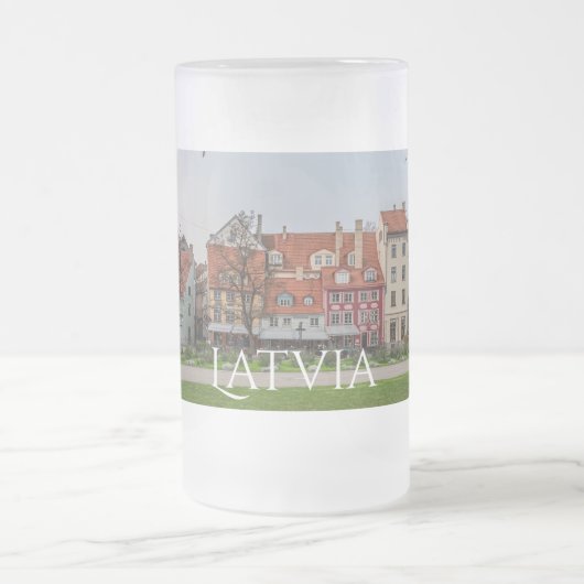 Altstadt von Riga im Herbst Mattglas Bierglas (Mittel)