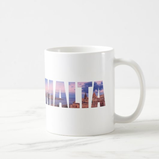 Altstadt von Valletta und Hafen Malta Text Kaffeetasse (Rechts)