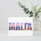 Altstadt von Valletta und Hafen Malta Text Postkarte (Stehend Vorderseite)