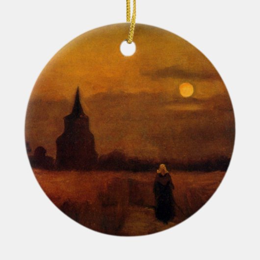 Altstadt von Vincent van Gogh Keramik Ornament (Vorne)