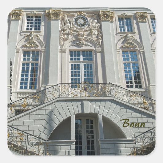 Altstädter Rathaus in Bonn Quadratischer Aufkleber (Vorderseite)