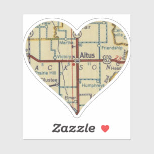 Altus OK Vintag Map Aufkleber