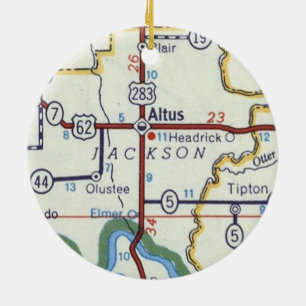 Altus Oklahoma Vintage Karte Keramik Ornament