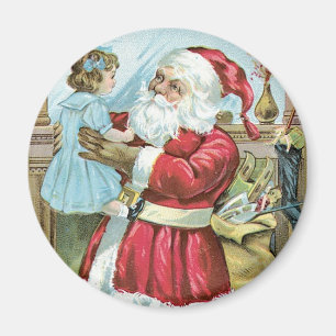 Altvater Weihnachtsmann mit Kind Magnet