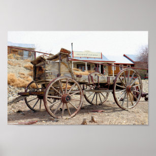 Altwagen in Belmont Ghost Town, Central Nevada Poster