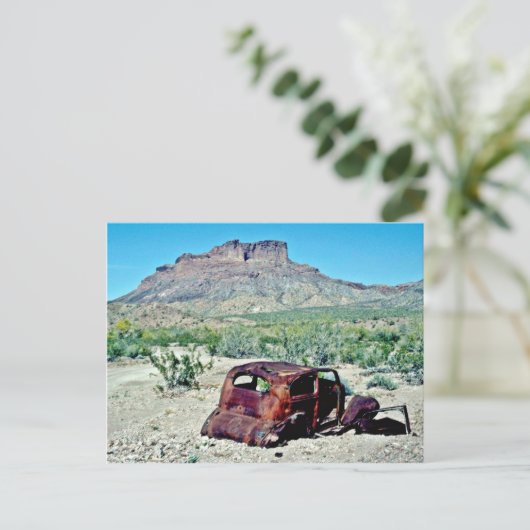 Altwagen vor dem Butte Postkarte (Stehend Vorderseite)