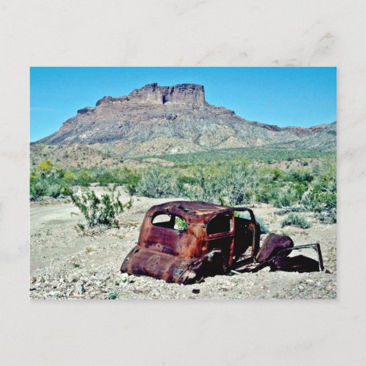 Altwagen vor dem Butte Postkarte (Vorderseite)