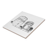 Altwasserturm Architekturskizze Fliese (Seite)