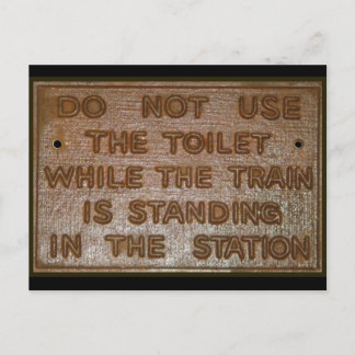 Altzug-Toilettenschild Postkarte