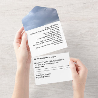 aluminium 10th wedding anniversary invitation all in one einladung