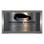 Aluminium-Aluminium-Bürste | AUTO Magnetische Visitenkarte (Vorderseite)