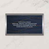 Aluminium-Aluminium-Bürste | Dunkelblau Visitenkarte (Rückseite)