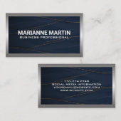 Aluminium-Aluminium-Bürste | Dunkelblau Visitenkarte (Vorne/Hinten)