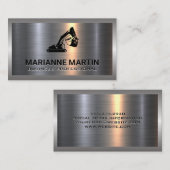 Aluminium-Aluminium-Bürste | Earth Mover Logo Visitenkarte (Vorne/Hinten)