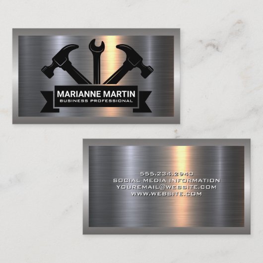 Aluminium-Aluminium-Bürste | Gebäude Tools Visitenkarte (Vorne/Hinten)