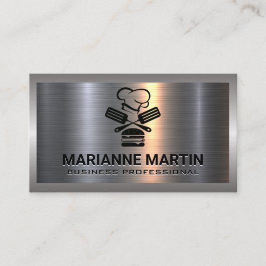 Aluminium-Aluminium-Bürste | Koch-Logo Visitenkarte (Vorderseite)