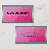 Aluminium-Aluminium-Bürste | Magenta Geometric Visitenkarte (Vorne/Hinten)