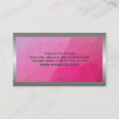 Aluminium-Aluminium-Bürste | Magenta Geometric Visitenkarte (Rückseite)