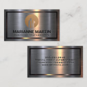 Aluminium-Aluminium-Bürste | Real Anwesen Logo Visitenkarte (Vorne/Hinten)