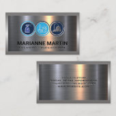 Aluminium-Aluminium-Bürste | Reinigungs-Icons Visitenkarte (Vorne/Hinten)