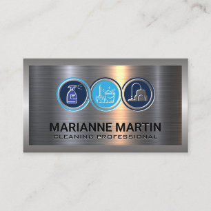 Aluminium-Aluminium-Bürste   Reinigungs-Icons Visitenkarte