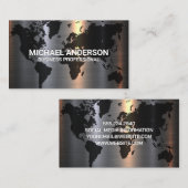 Aluminium-Aluminium-Bürste | Weltkarte Visitenkarte (Vorne/Hinten)