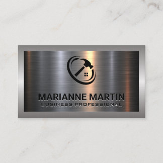 Aluminium-Aluminium-Bürste | Zuhause Hammer-Logo Visitenkarte