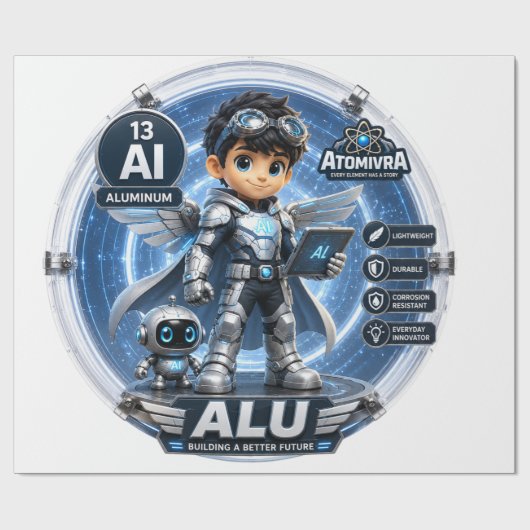 Aluminium ATOMIVRA Geschenkpapier (Flach)