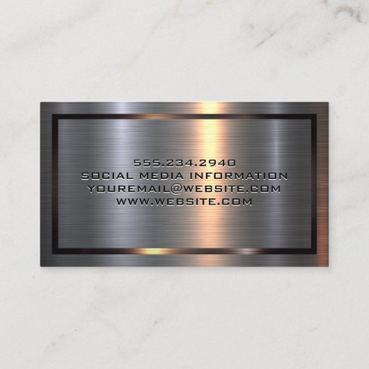 Aluminium aus Metall gebürstet | Metallgrenze Visitenkarte (Rückseite)