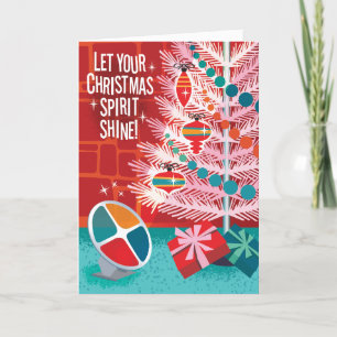 Aluminium Baum Retro Weihnachtskarten Feiertagskarte